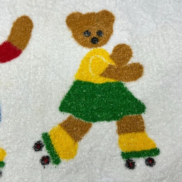 Springmaid Hand Towel Gear Kids Bears Sports Theme USA Vintage Linen 25 x 16 - Picture 7 of 13